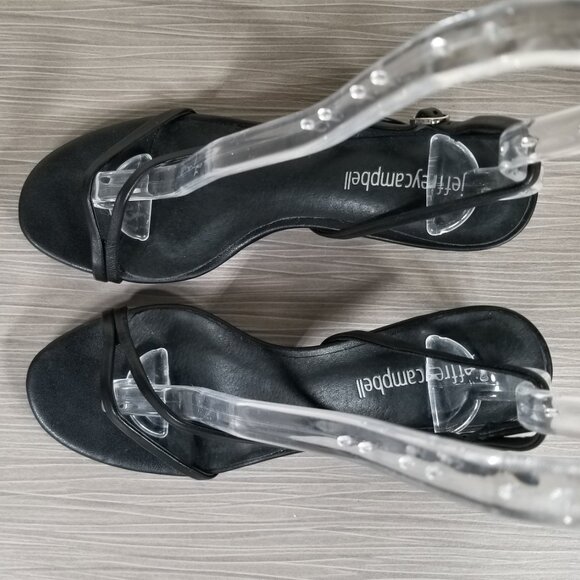 Jeffrey Campbell Morph Slingback Sandal, Black Leather, Womens Size 6 M - Picture 10 of 14